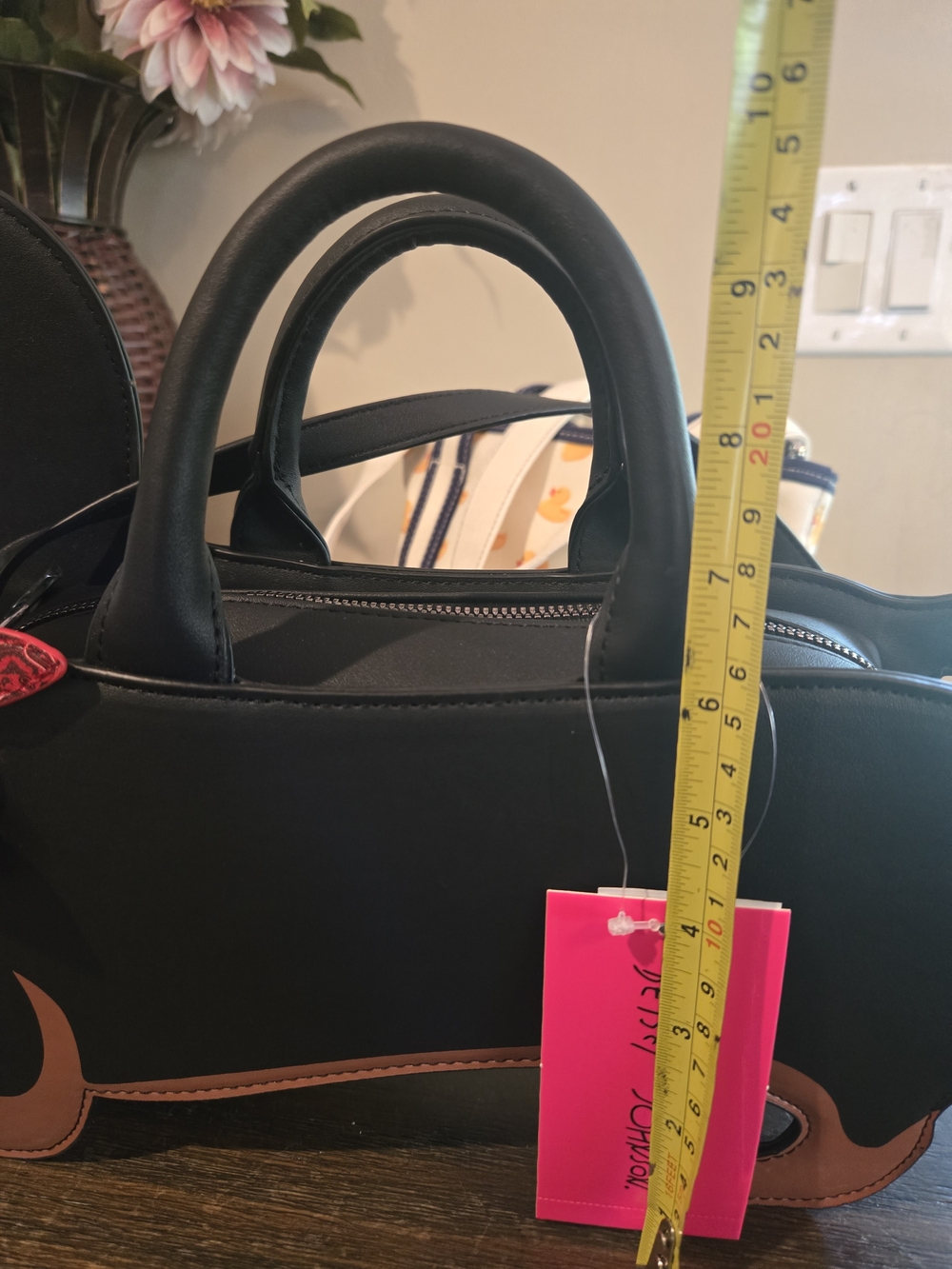 Betsey Johnson Dachshund Crossbody Bag - Black, Brown, Red - Picture 9 of 10